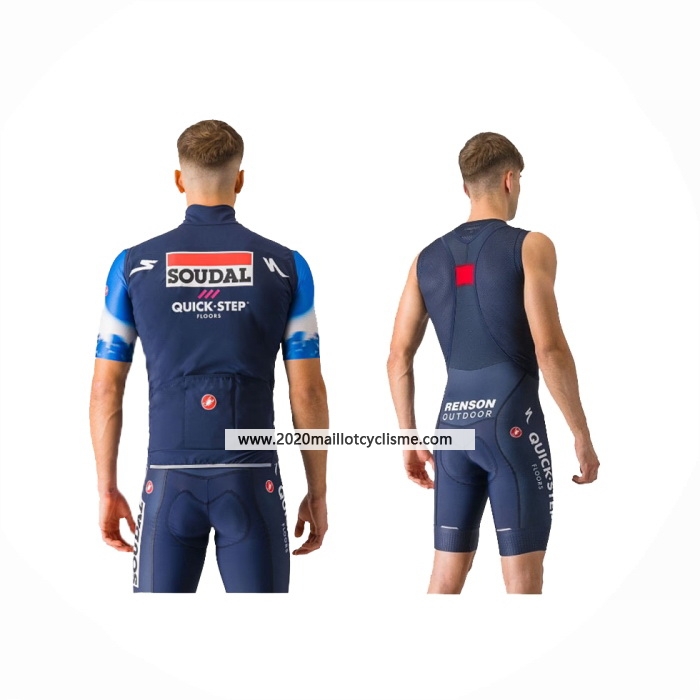 2024 Maillot Cyclisme Deceuninck Quick Step Fonce Bleu Manches Courtes Et Cuissard